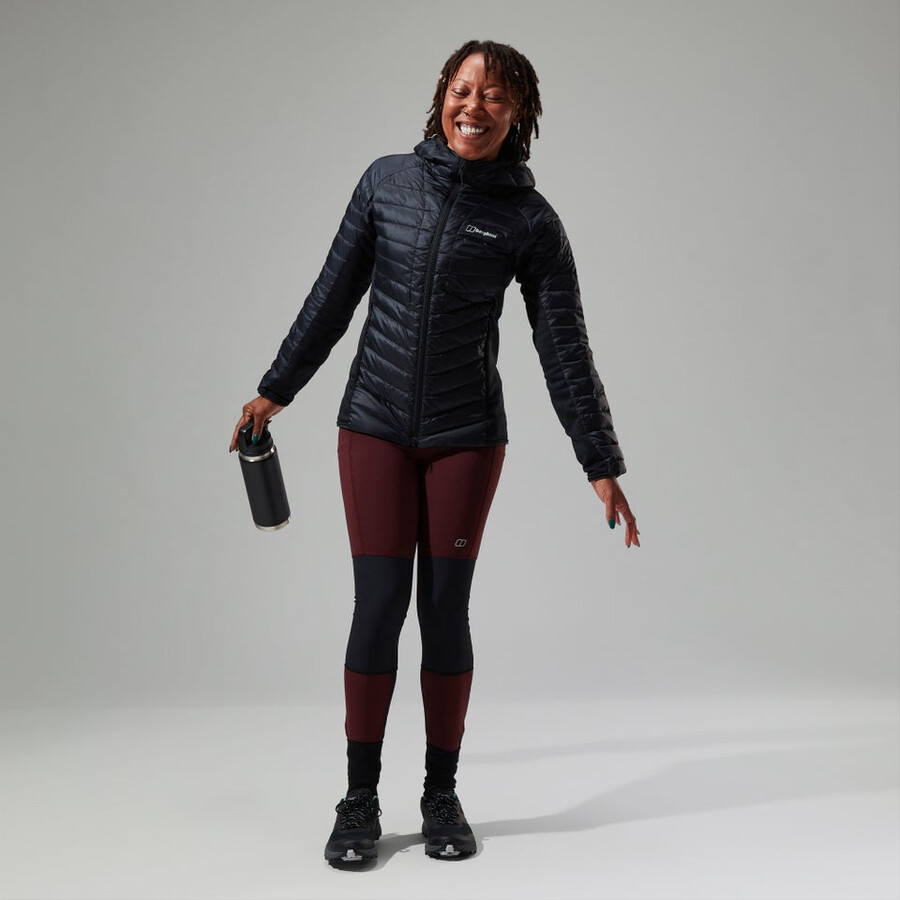 la mujer de tefra 2.0 con capucha chaqueta de aislamiento negro berghaus