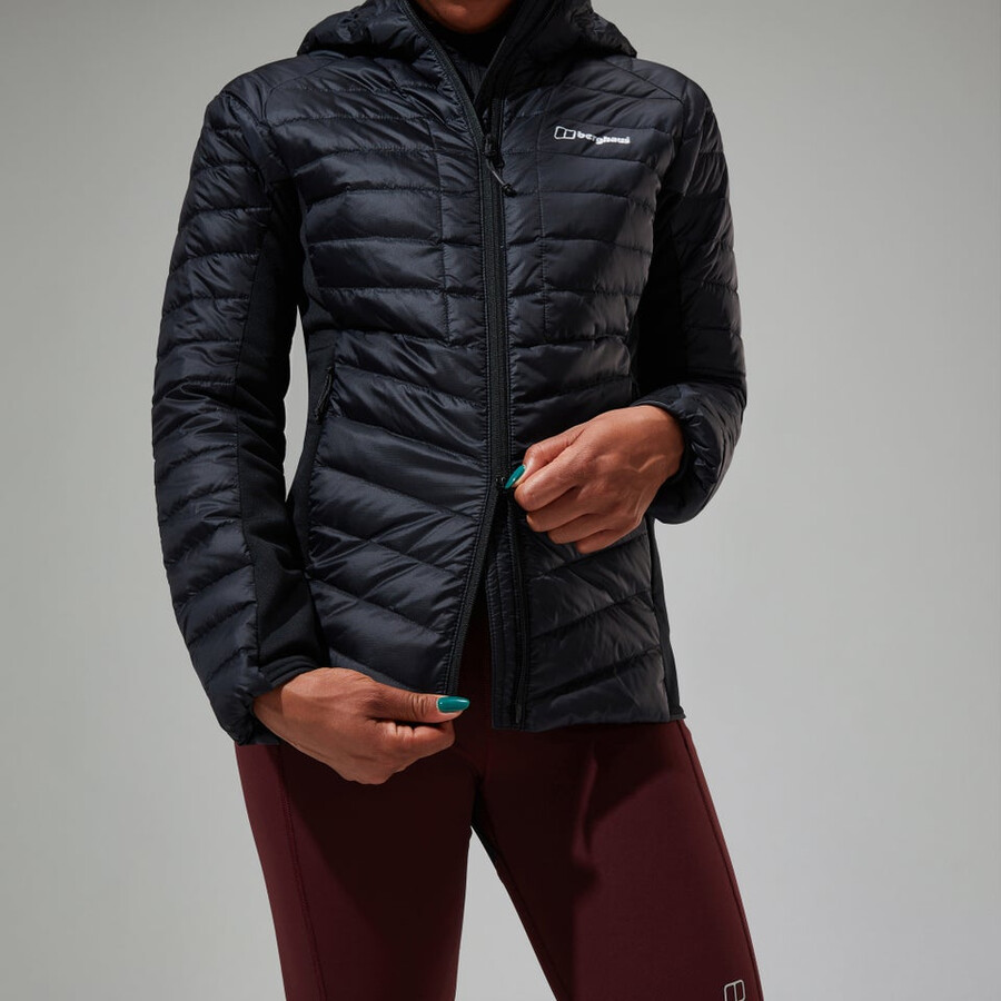 la mujer de tefra 2.0 con capucha chaqueta de aislamiento negro berghaus