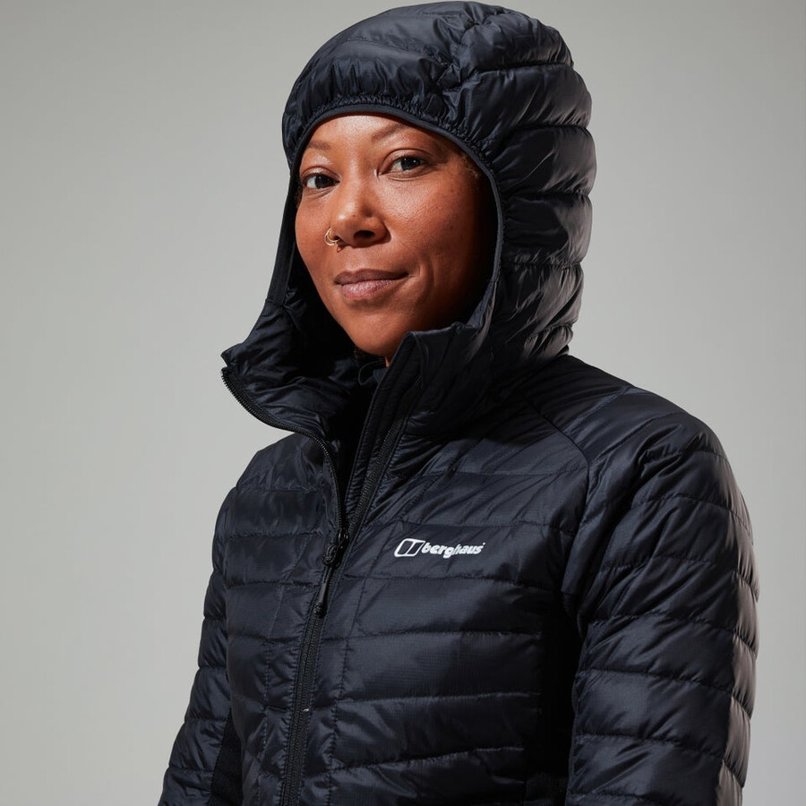 la mujer de tefra 2.0 con capucha chaqueta de aislamiento negro berghaus