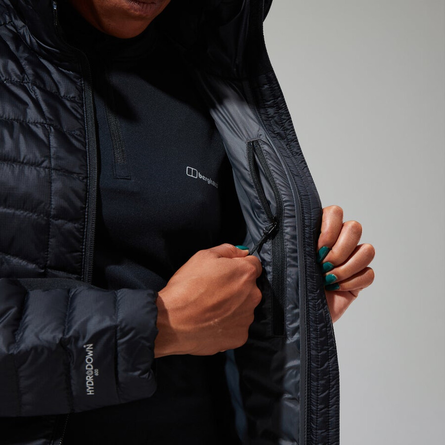 la mujer de tefra 2.0 con capucha chaqueta de aislamiento negro berghaus