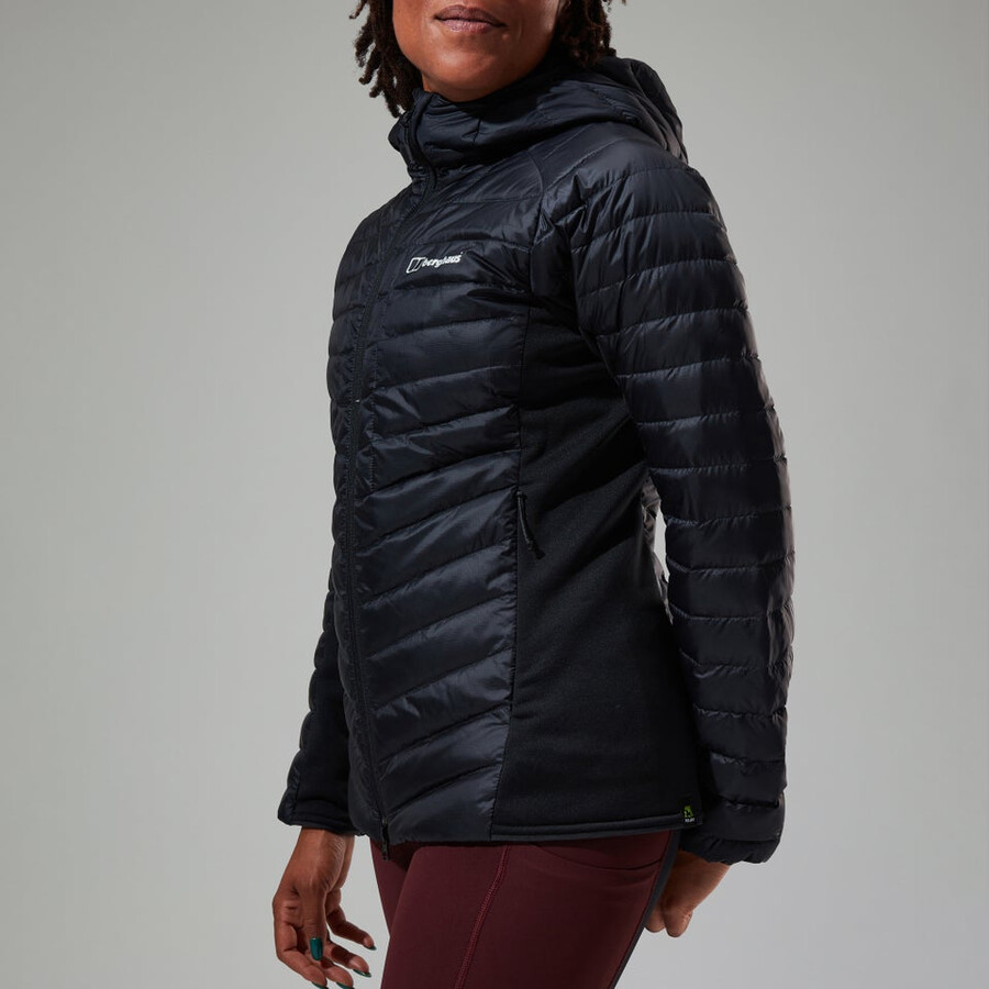 la mujer de tefra 2.0 con capucha chaqueta de aislamiento negro berghaus