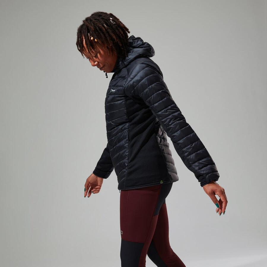 la mujer de tefra 2.0 con capucha chaqueta de aislamiento negro berghaus