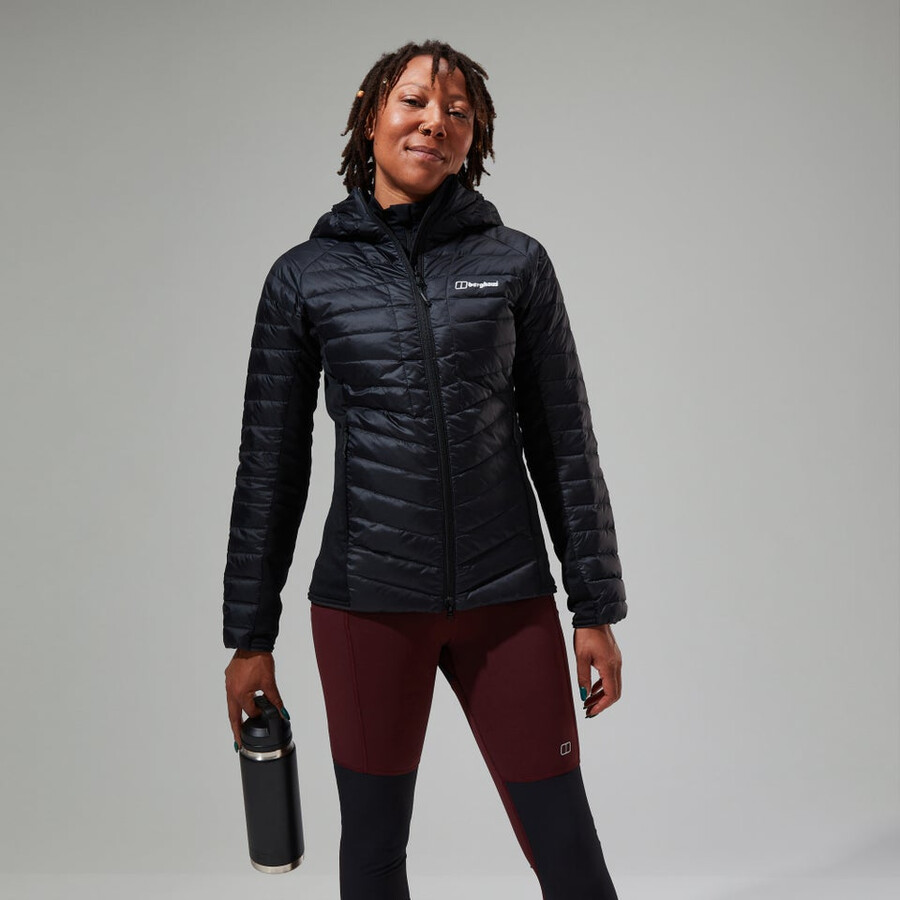 la mujer de tefra 2.0 con capucha chaqueta de aislamiento negro berghaus