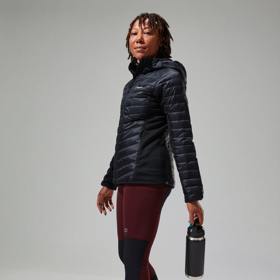 la mujer de tefra 2.0 con capucha chaqueta de aislamiento negro berghaus