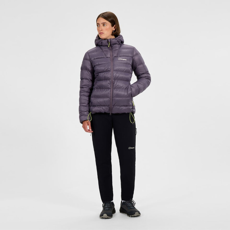 cumbre de mujeres nómadas abajo chaqueta púrpura berghaus