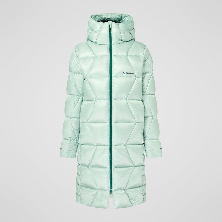 las mujeres del explorador de largo abajo chaqueta - verde berghaus
