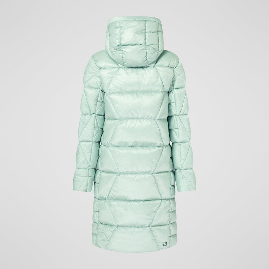 las mujeres del explorador de largo abajo chaqueta - verde berghaus