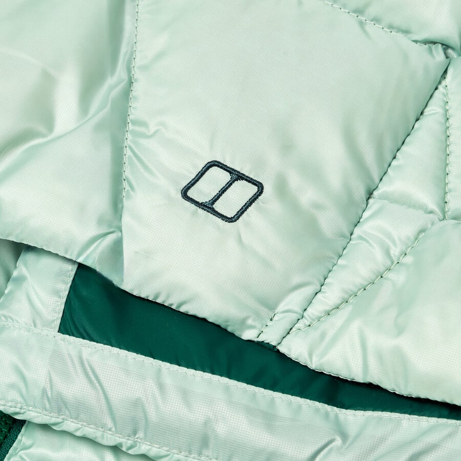 las mujeres del explorador de largo abajo chaqueta - verde berghaus