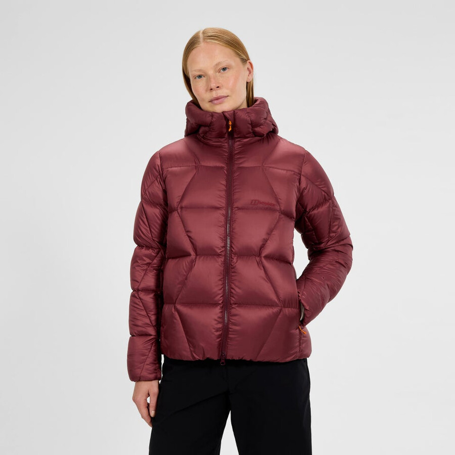 las mujeres del explorador de abajo chaqueta - rojo berghaus