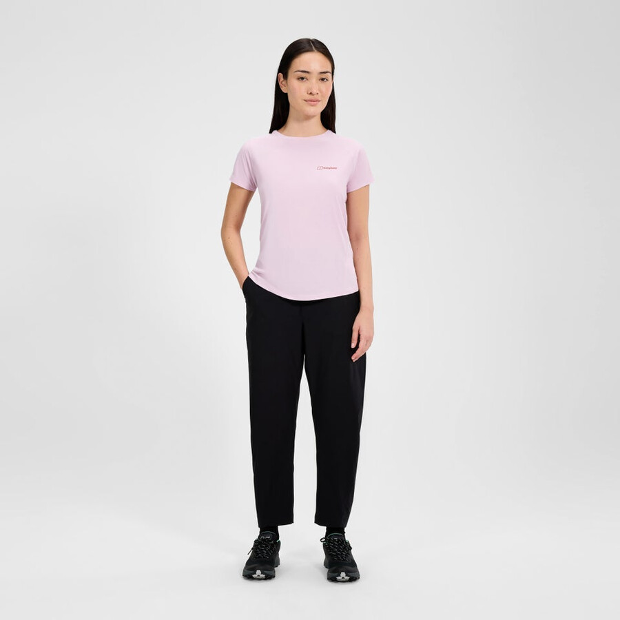 la mujer 247 de la tripulación de manga corta tech tee - rosa berghaus