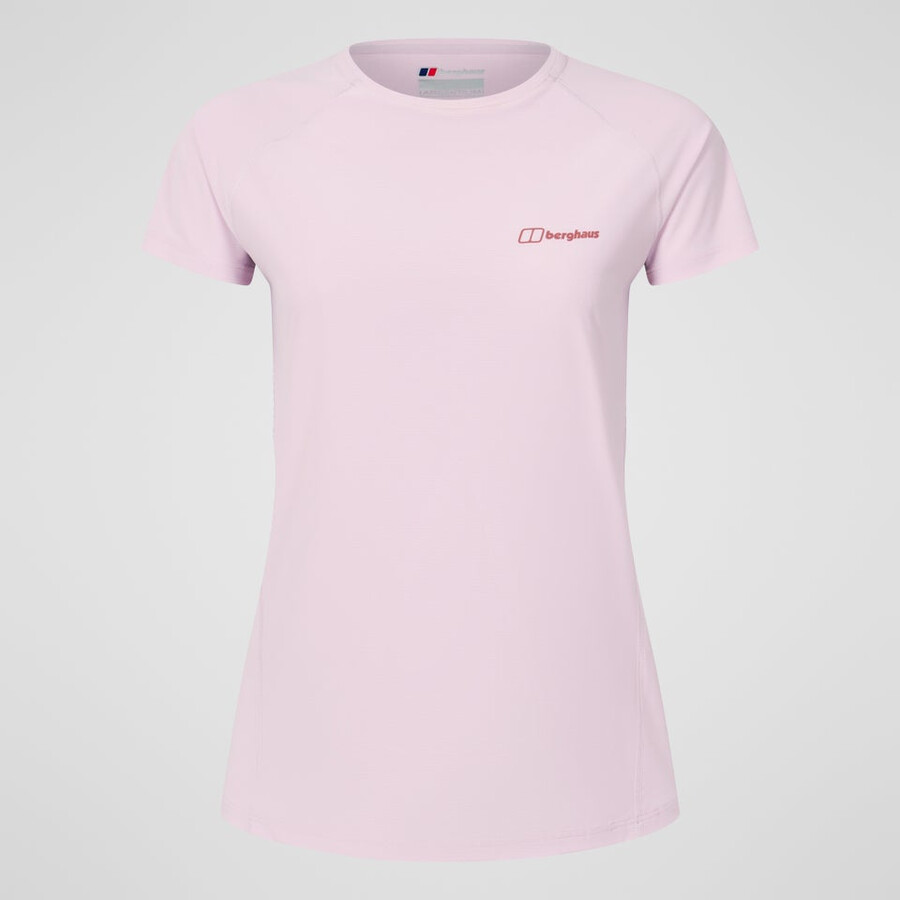la mujer 247 de la tripulación de manga corta tech tee - rosa berghaus