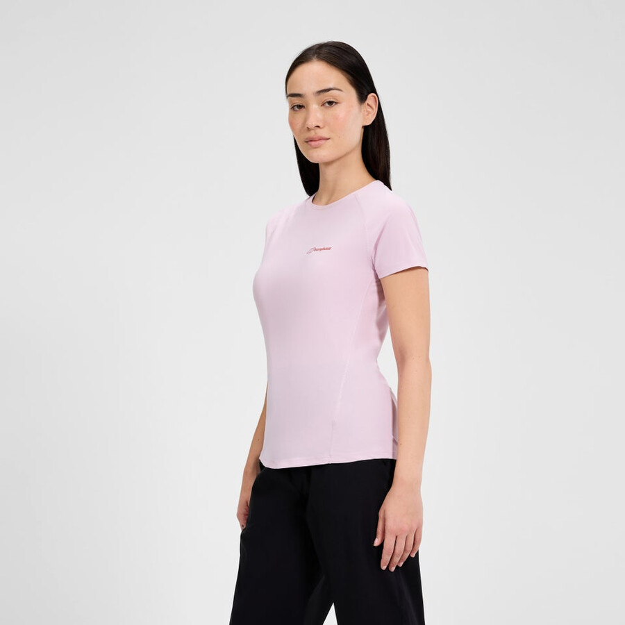 la mujer 247 de la tripulación de manga corta tech tee - rosa berghaus