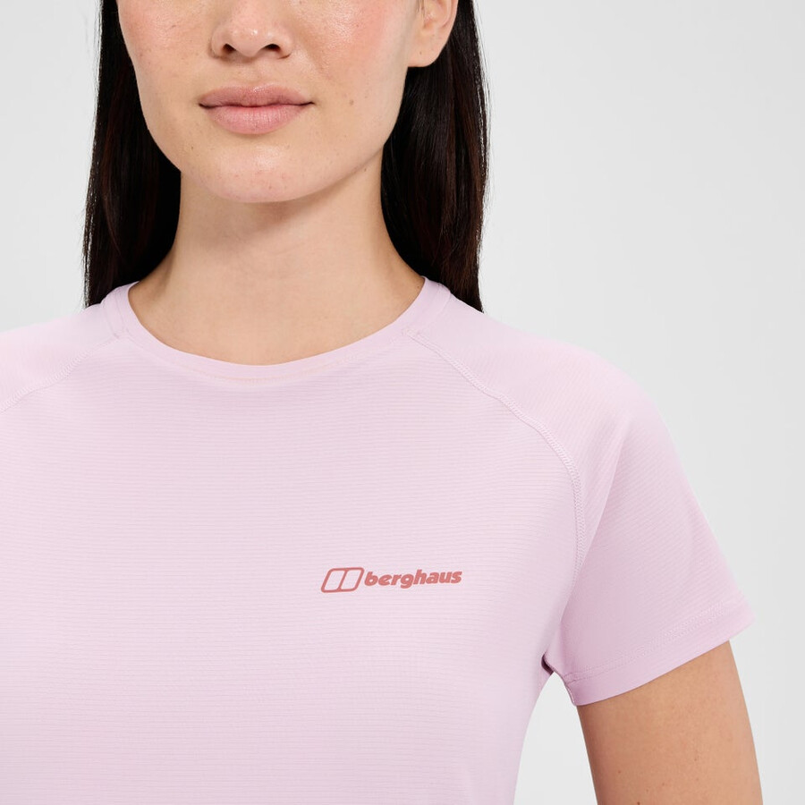 la mujer 247 de la tripulación de manga corta tech tee - rosa berghaus