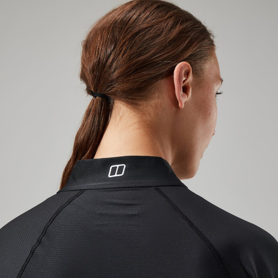 la mujer 247 tech camiseta de manga larga de la mitad de cremallera - negro berghaus