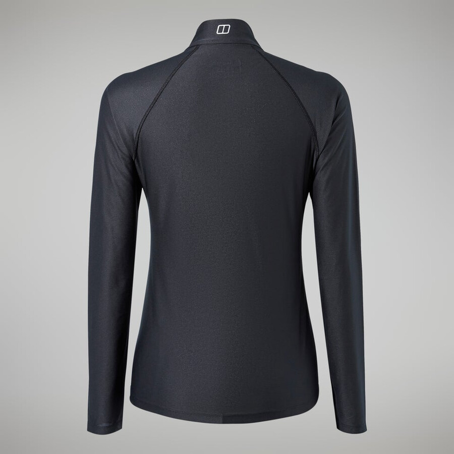la mujer 247 tech camiseta de manga larga de la mitad de cremallera - negro berghaus