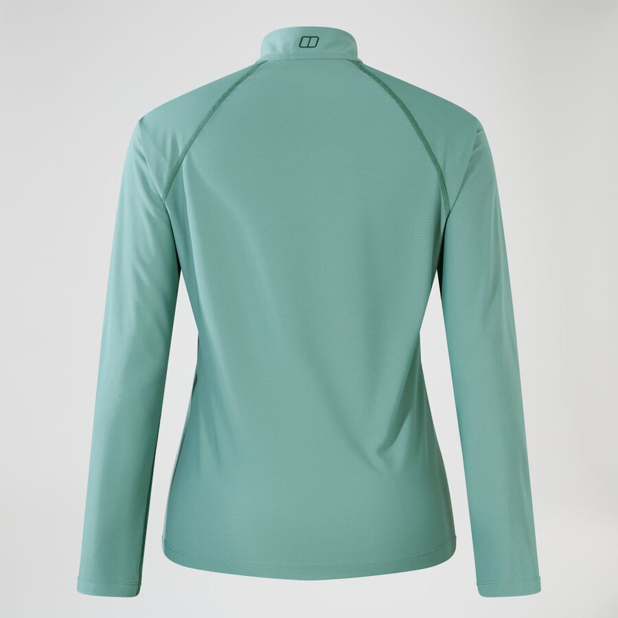 la mujer 247 mitad zip tech de manga larga - camiseta verde berghaus