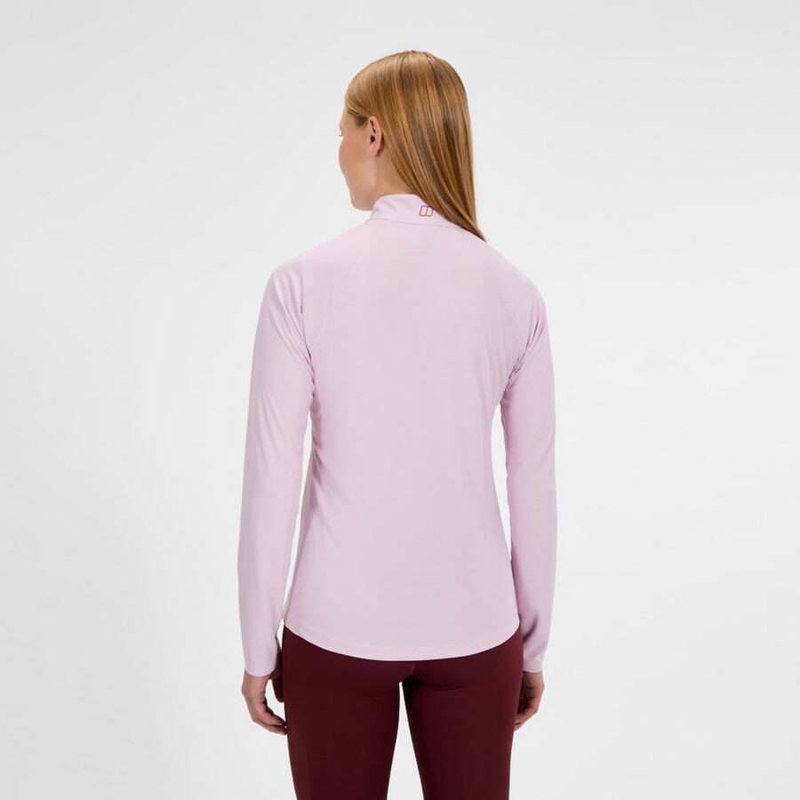 la mujer 247 mitad zip tech de manga larga camiseta - rosa berghaus
