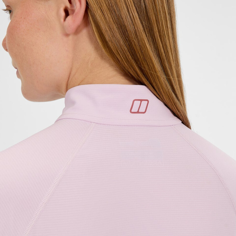 la mujer 247 mitad zip tech de manga larga camiseta - rosa berghaus