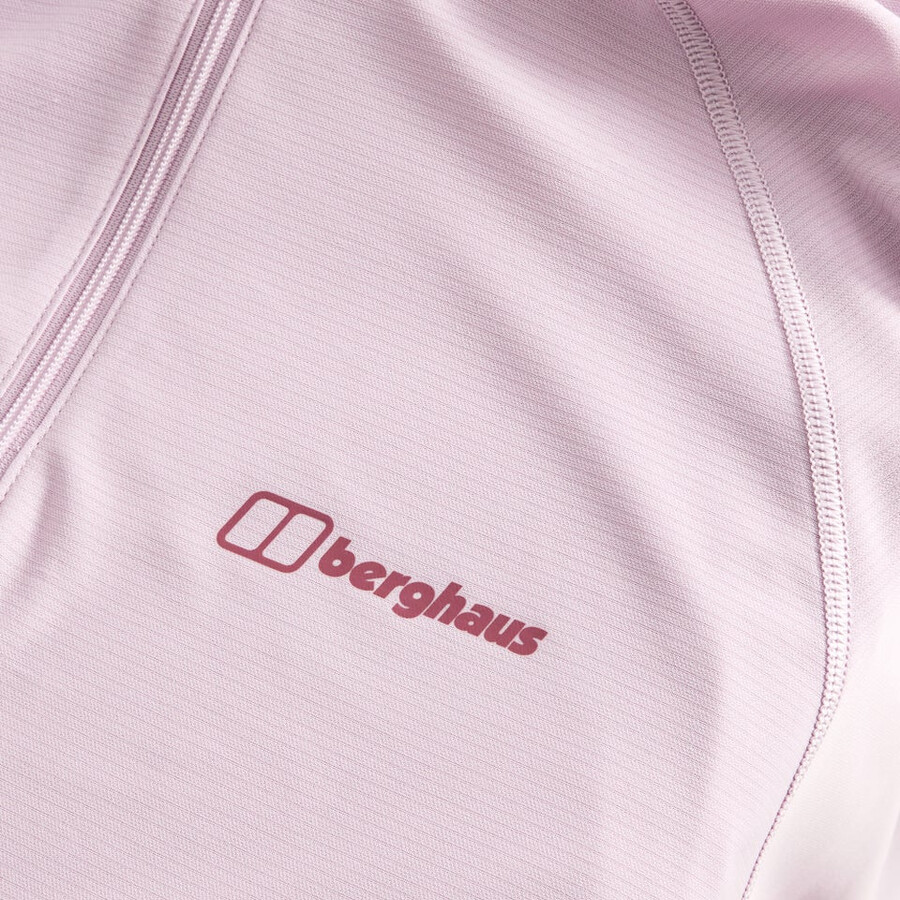 la mujer 247 mitad zip tech de manga larga camiseta - rosa berghaus