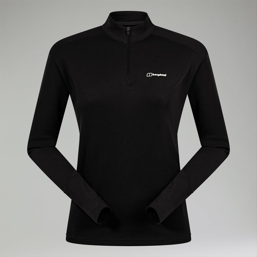 la mujer ivyhill media cremallera superior - negro berghaus