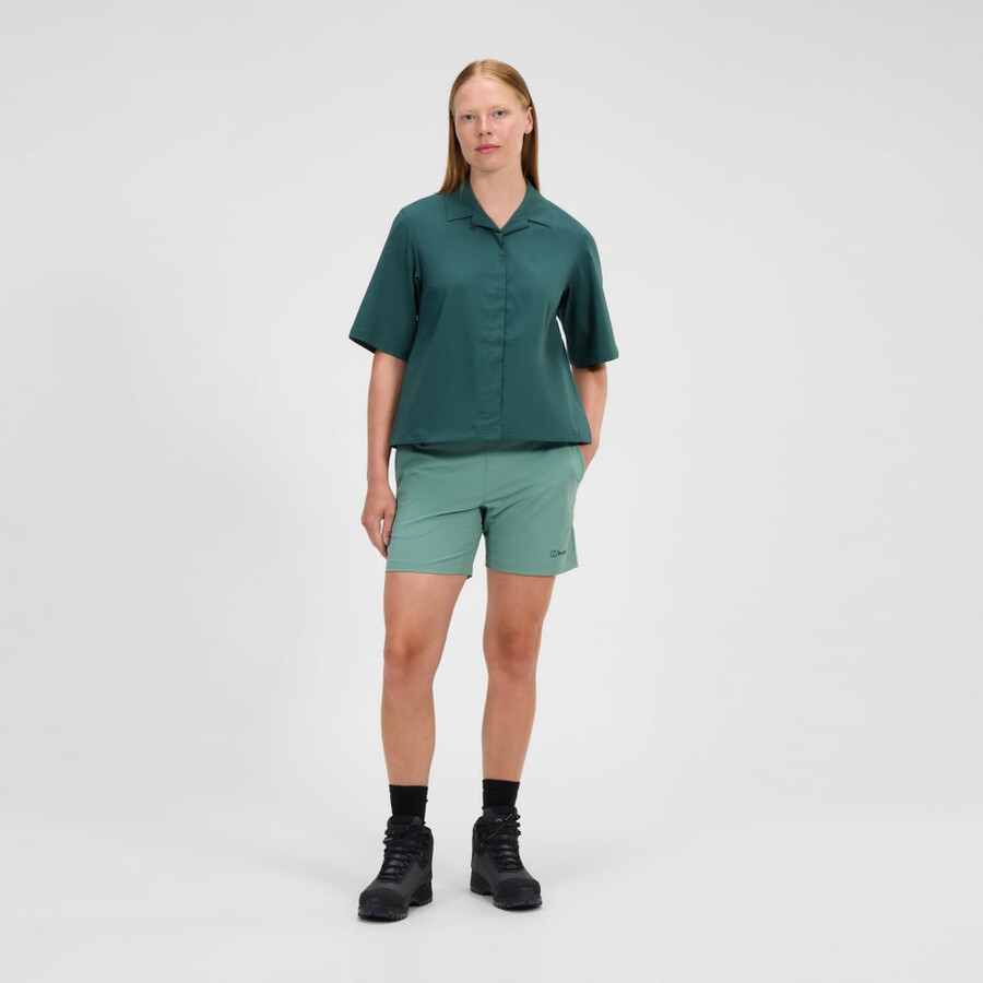 de las mujeres de manga corta explorer overshirt - verde berghaus
