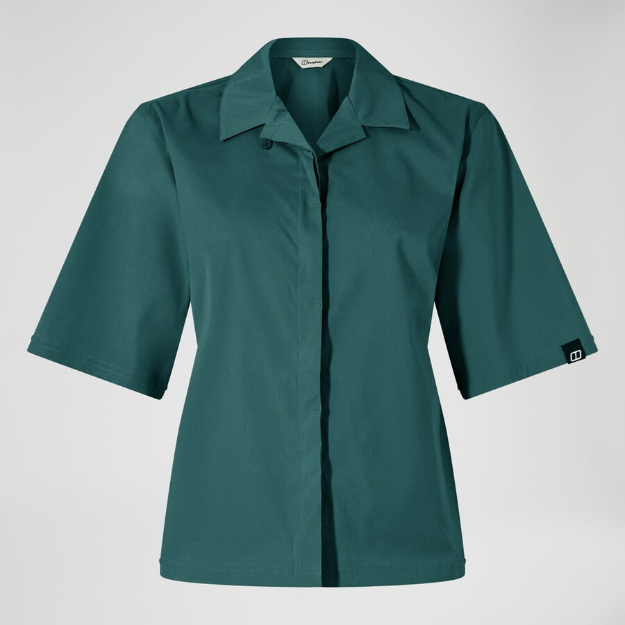 de las mujeres de manga corta explorer overshirt - verde berghaus