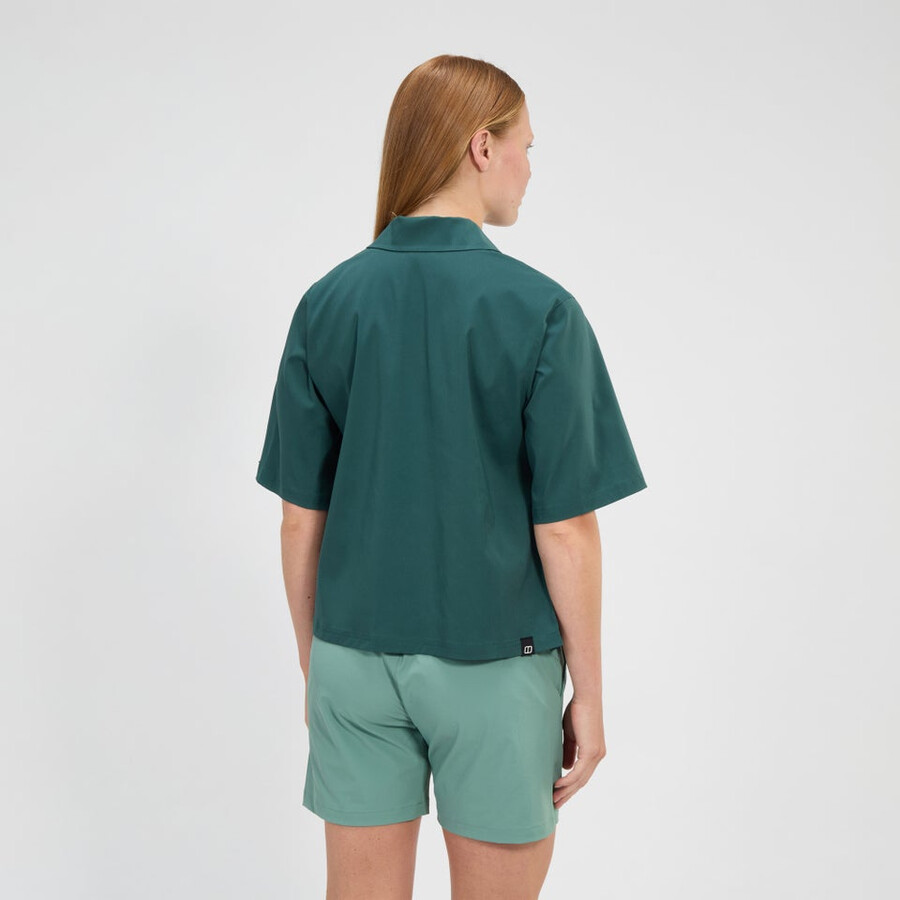 de las mujeres de manga corta explorer overshirt - verde berghaus