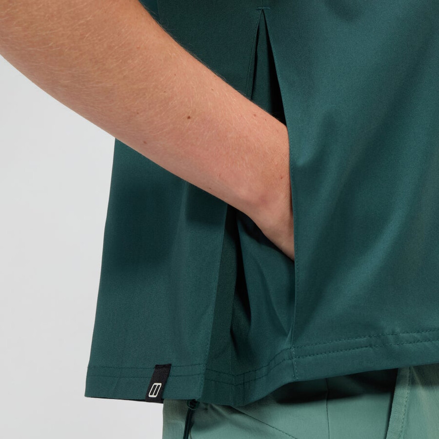 de las mujeres de manga corta explorer overshirt - verde berghaus