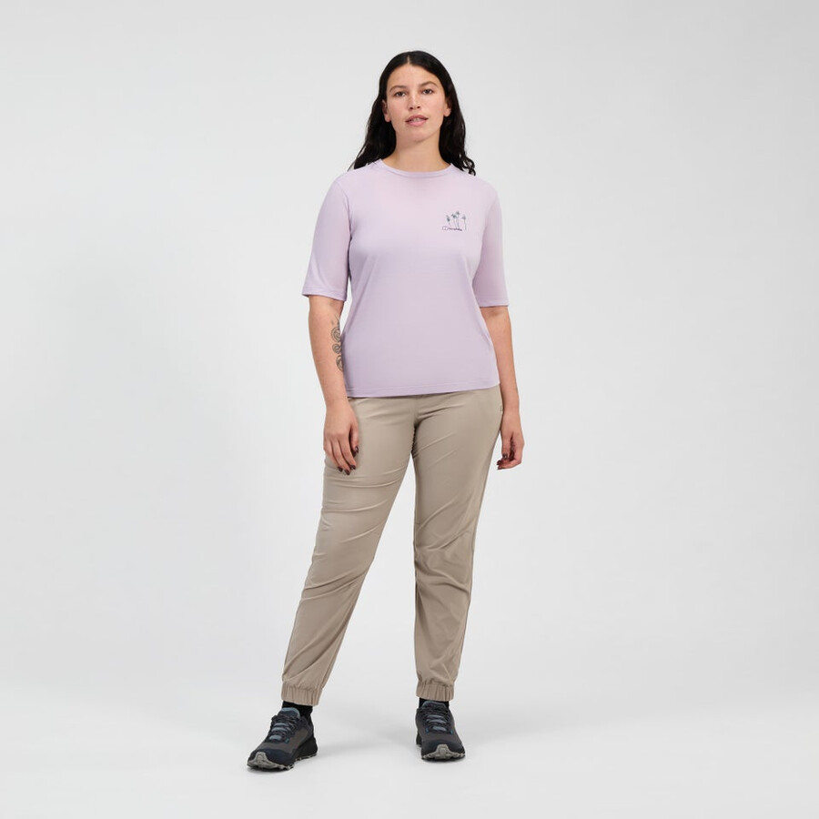 las mujeres de la equinácea camiseta de manga corta púrpura berghaus