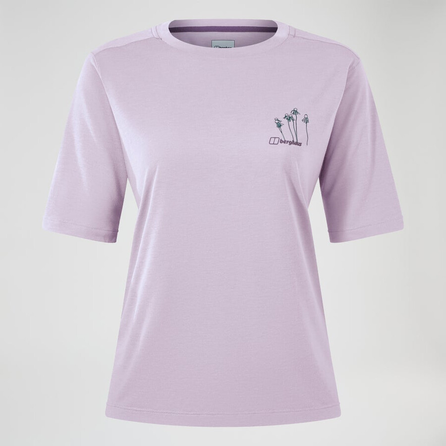 las mujeres de la equinácea camiseta de manga corta púrpura berghaus