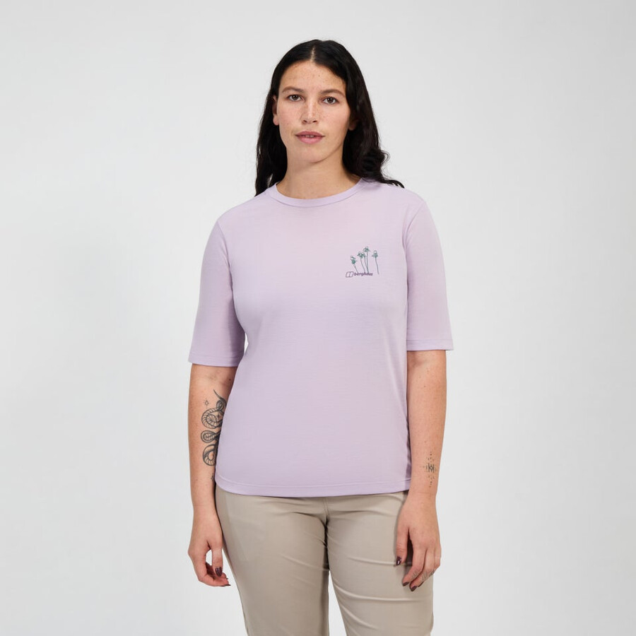 las mujeres de la equinácea camiseta de manga corta púrpura berghaus