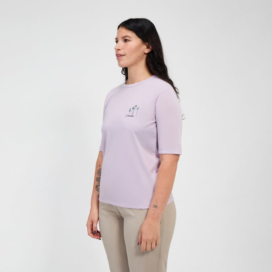 las mujeres de la equinácea camiseta de manga corta púrpura berghaus