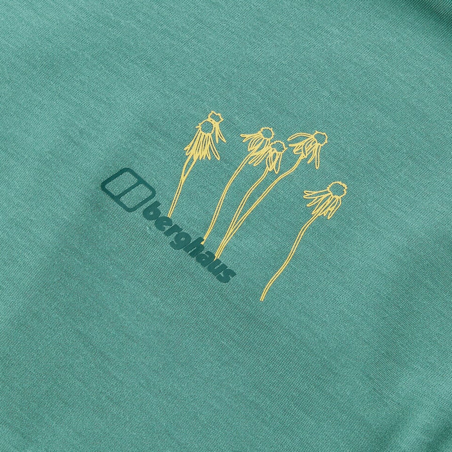 las mujeres de la equinácea camiseta de manga corta - verde berghaus
