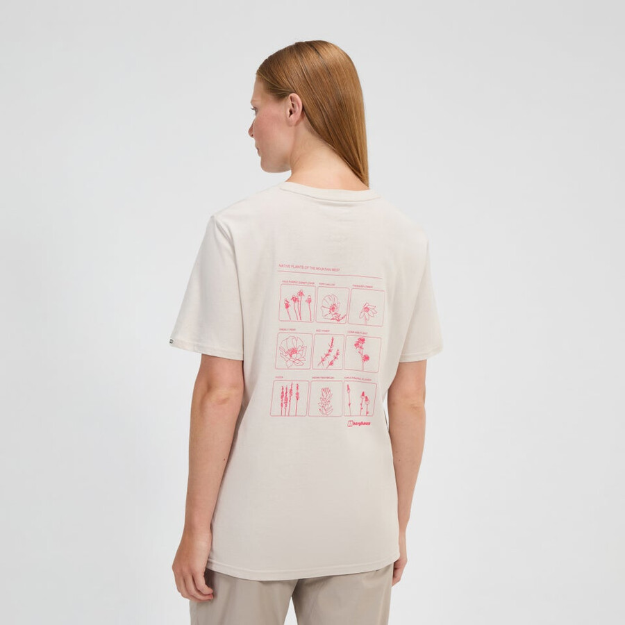 las mujeres de montaje de la botánica camiseta de manga corta de color gris berghaus