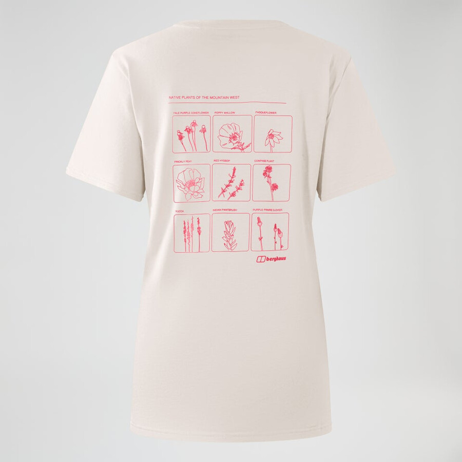 las mujeres de montaje de la botánica camiseta de manga corta de color gris berghaus