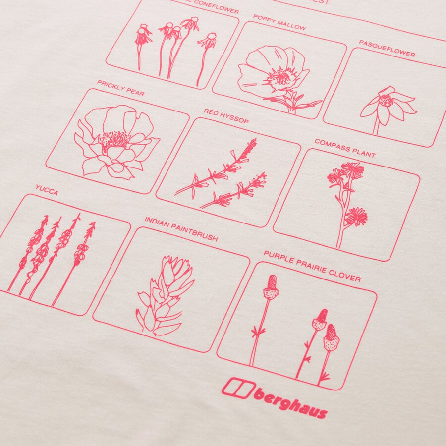 las mujeres de montaje de la botánica camiseta de manga corta de color gris berghaus