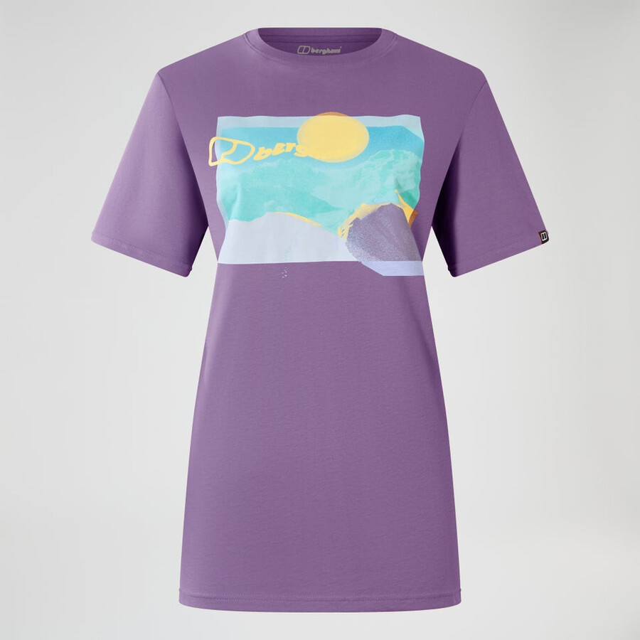 las mujeres de la colina de hazed camiseta de manga corta púrpura berghaus