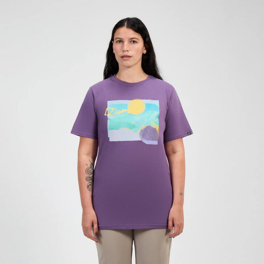 las mujeres de la colina de hazed camiseta de manga corta púrpura berghaus