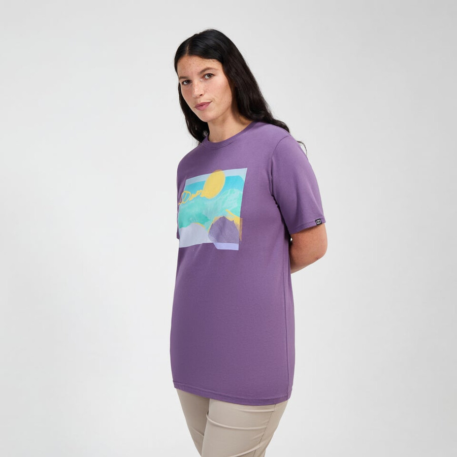las mujeres de la colina de hazed camiseta de manga corta púrpura berghaus