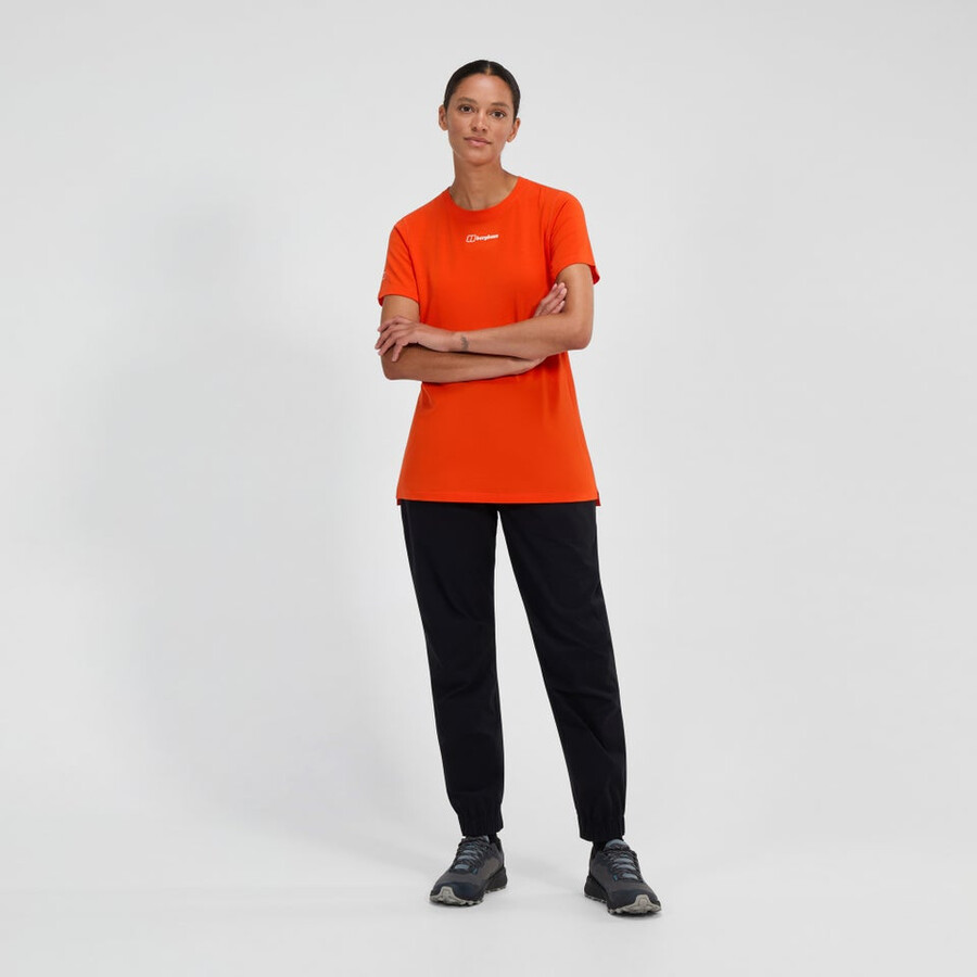 de las mujeres berghaus delta de manga corta tech - camiseta naranja berghaus