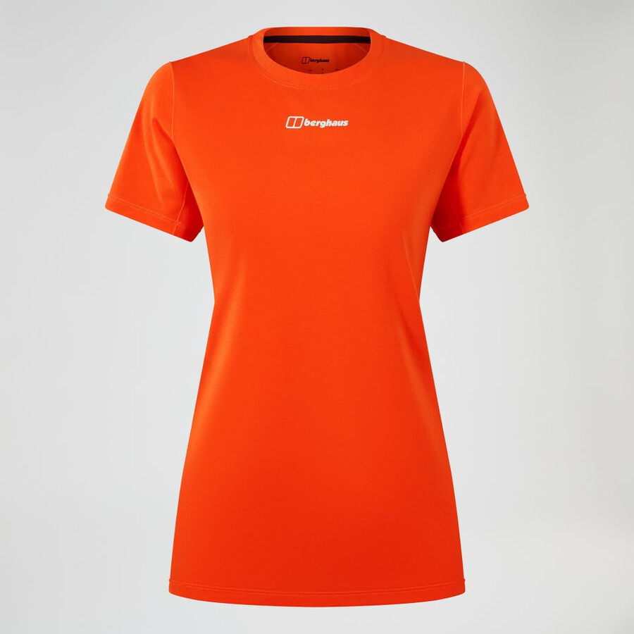 de las mujeres berghaus delta de manga corta tech - camiseta naranja berghaus