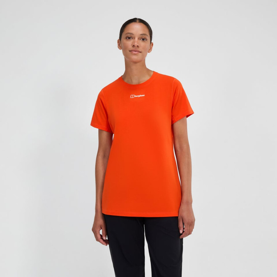 de las mujeres berghaus delta de manga corta tech - camiseta naranja berghaus