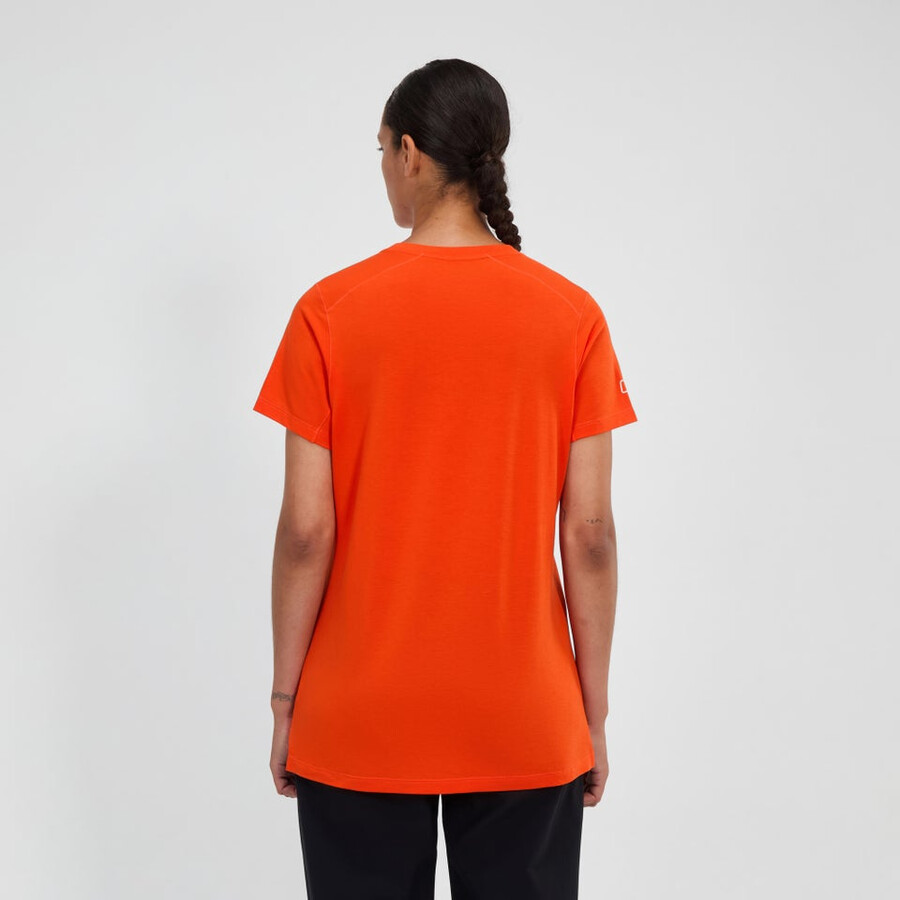 de las mujeres berghaus delta de manga corta tech - camiseta naranja berghaus