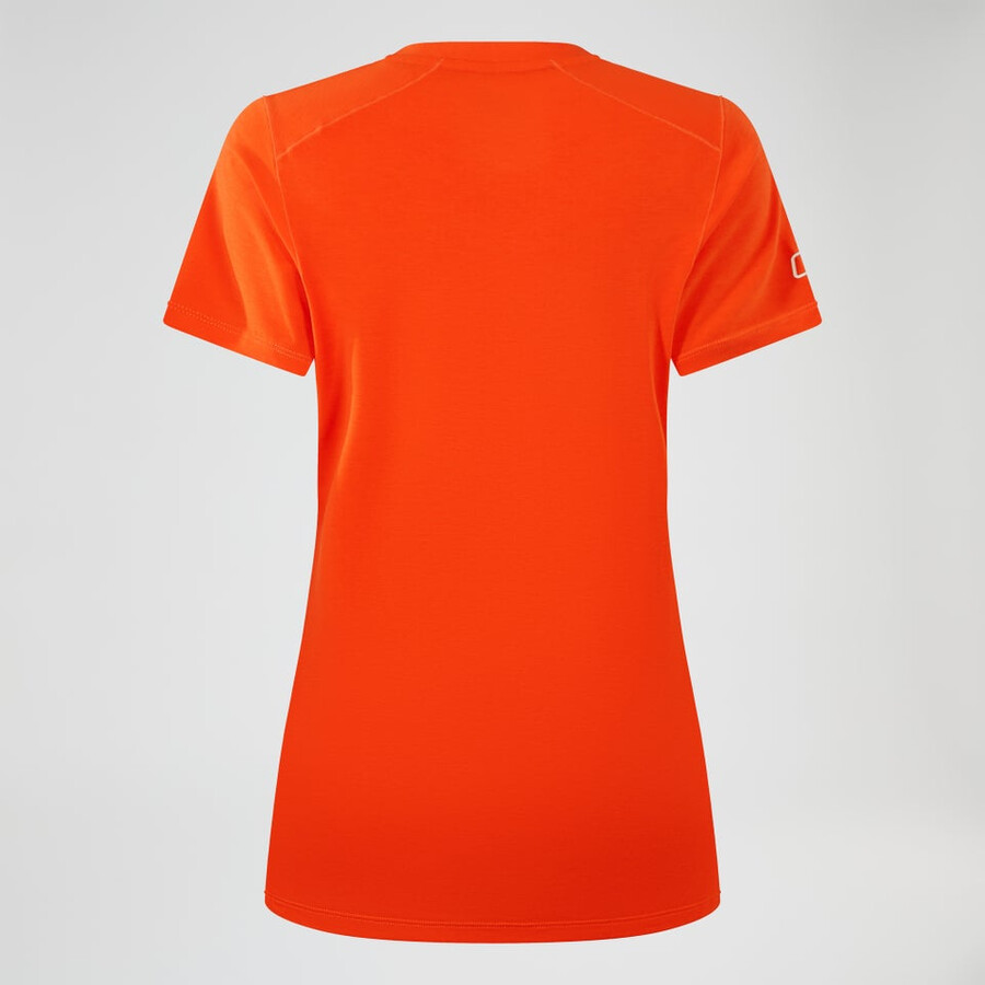 de las mujeres berghaus delta de manga corta tech - camiseta naranja berghaus