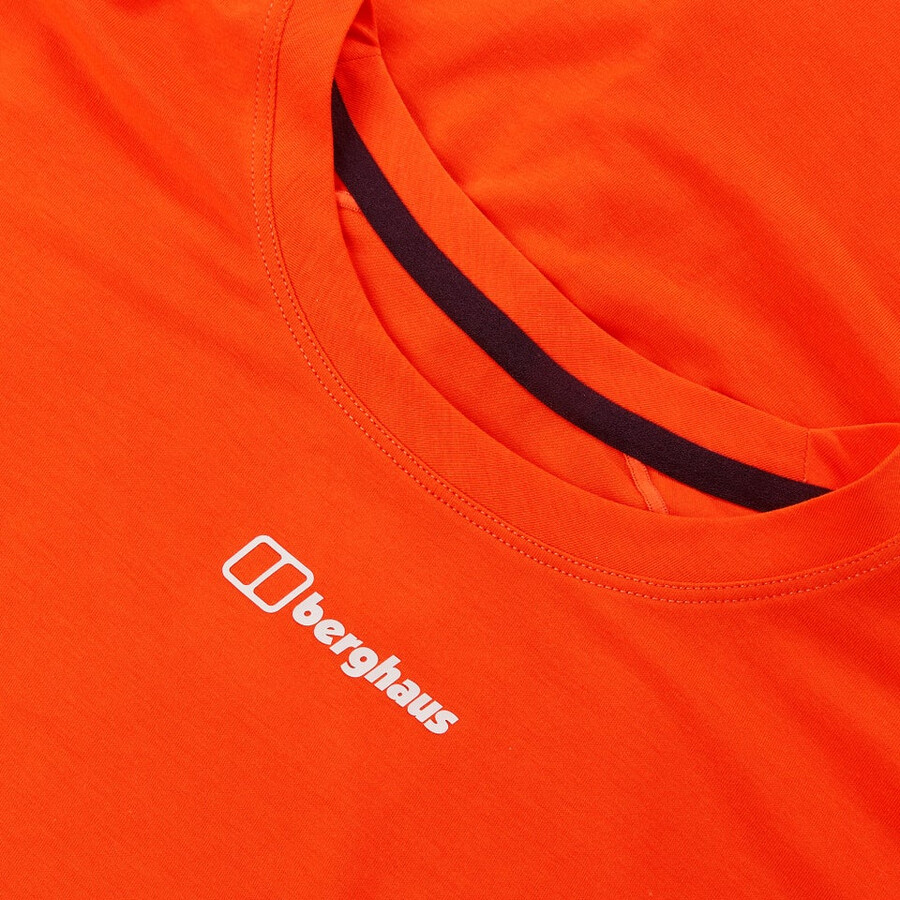 de las mujeres berghaus delta de manga corta tech - camiseta naranja berghaus