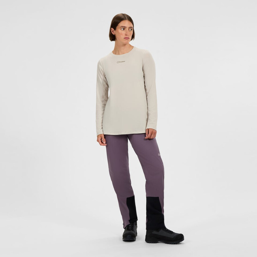 las mujeres del delta tech de manga larga - camiseta gris berghaus