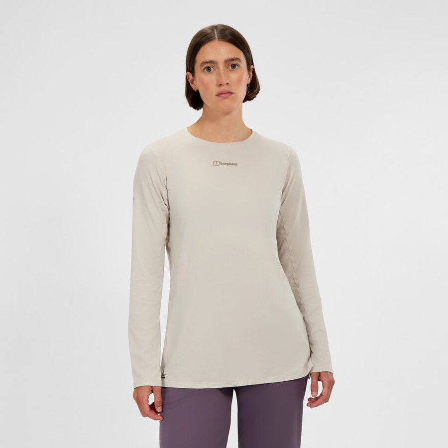 las mujeres del delta tech de manga larga - camiseta gris berghaus
