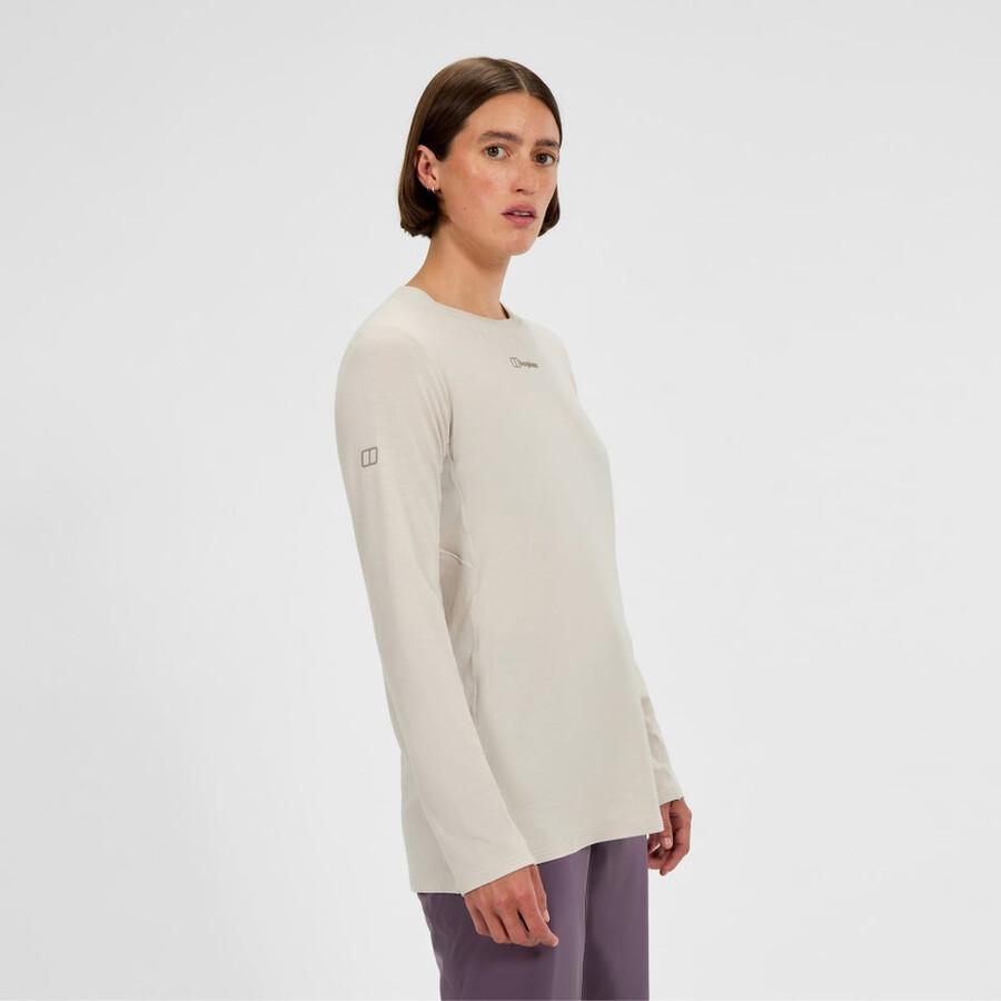 las mujeres del delta tech de manga larga - camiseta gris berghaus