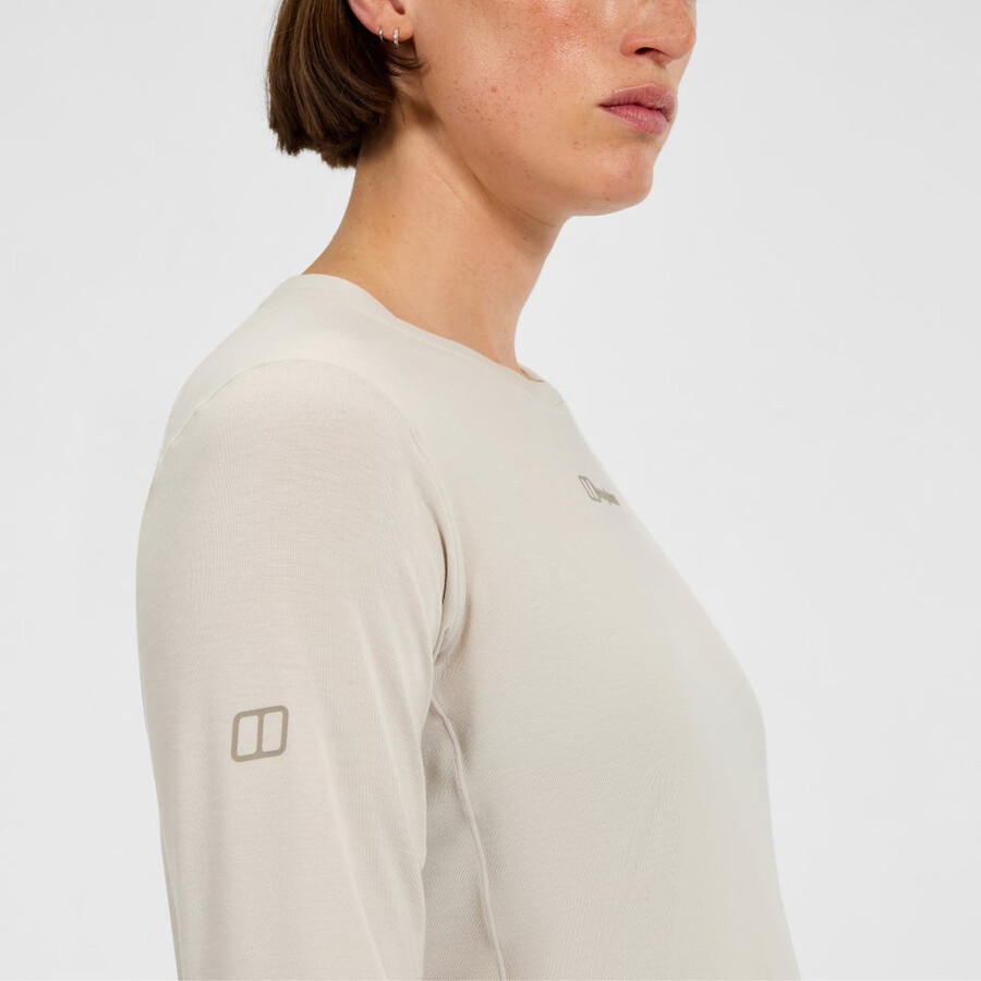 las mujeres del delta tech de manga larga - camiseta gris berghaus