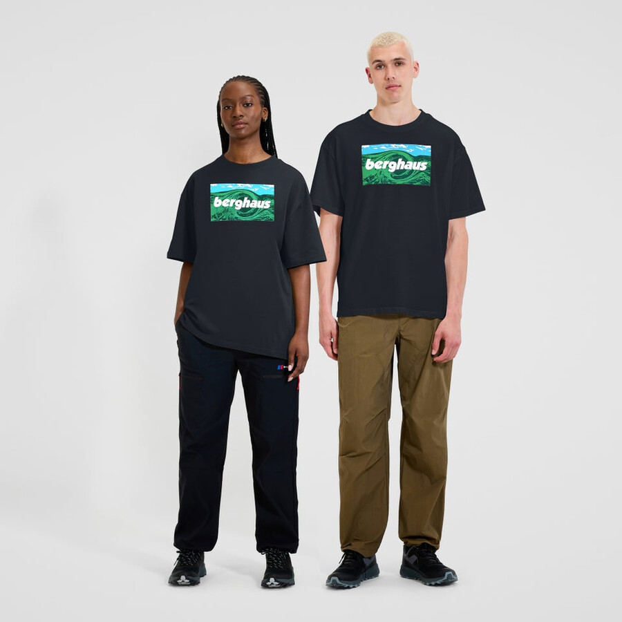 unisex trenzado cielos camiseta - negro berghaus